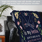 Best Friend Birthday Gifts for Women, Bestie Blanket Blue, 60" x 50"
