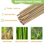 GAGINANG Natural Bamboo Garden Stakes, 4FT Trellis Plant Support 25Pcs