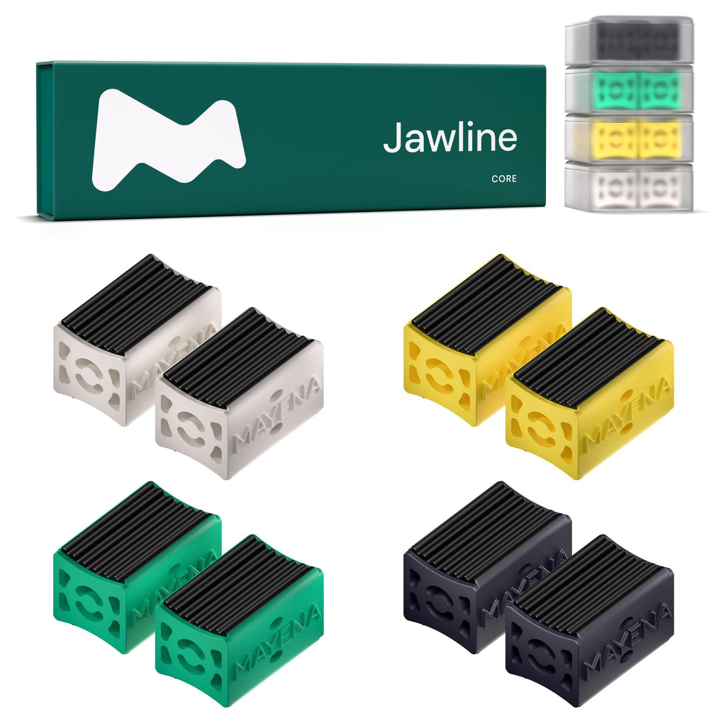 Mayena Jaw Exerciser Core | Patented Dual-Layer Design, 4 Resistance Levels (8 pcs) | Precision Jaw Trainer with Smooth Compression | Strengthens & Tones Facial Muscles, Defines Jawline