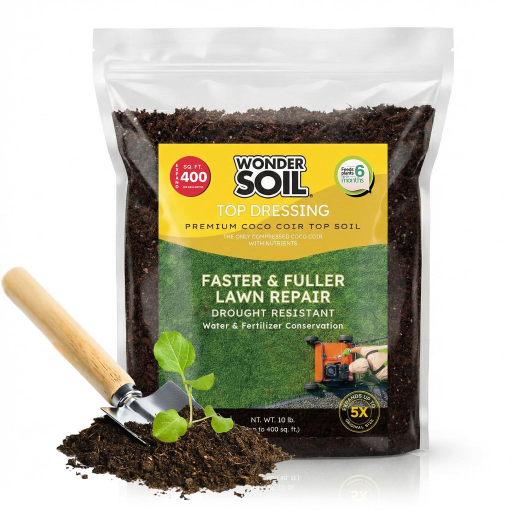Premium Nutrient-Rich Stretch Coir Blend - 10 lbs Covers Up to 400 Sq Ft - Grow Thicker, Greener Grass in Heat Conditions of
