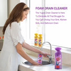Yugou Foaming Drain Cleaner, Sink Drain Cleaner and Deodorizer for Kitchen Sinks, Shower Drains, Tubs (Lavender, 2pcs)