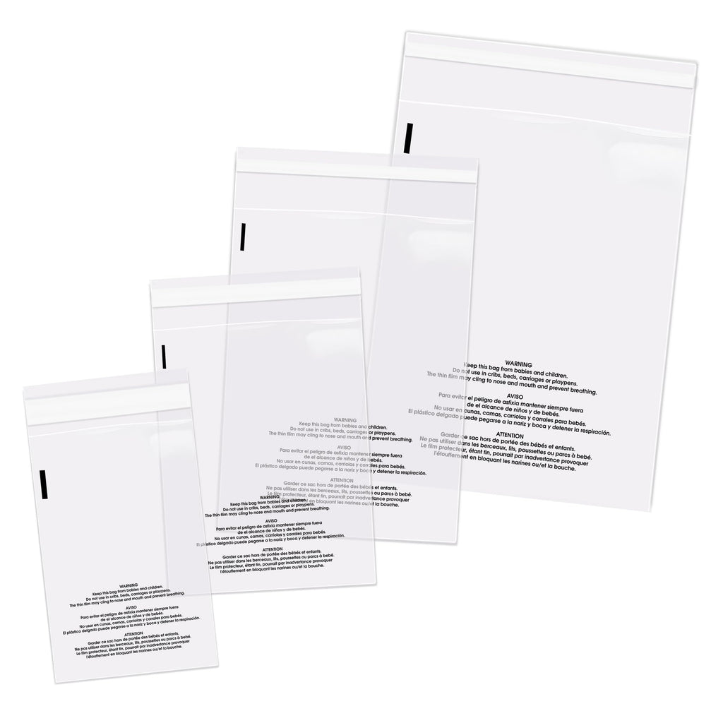 Poly Bag Bundle Combo Pack of 400-6X9, 8X10, 9X12, 11X14 Self Seal
