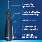 Waterpik Cordless Pulse 3100 Rechargeable Portable Water Flosser for Teeth, Gums, Braces Care and Travel with 2 Flossing Tips, Waterproof for Shower Use, ADA Accepted, WF-20 Blue, Amazon Exclusive