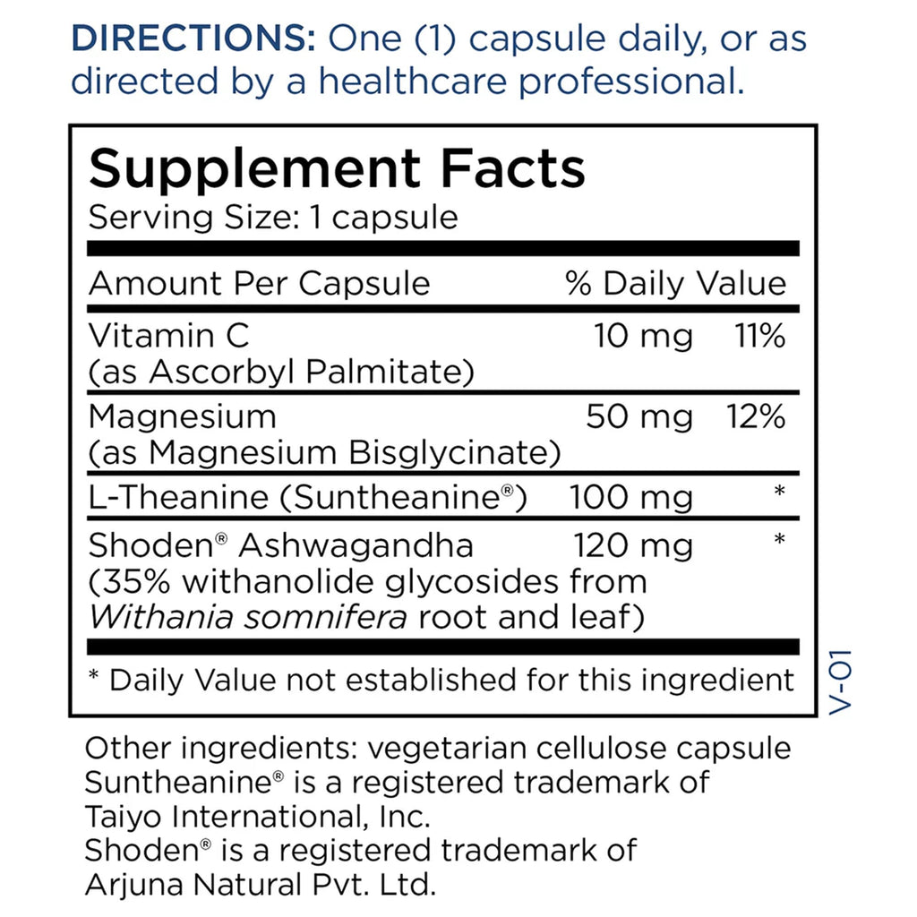 Metabolic Maintenance Ashwagandha Plus - Shoden Extract, L-Theanine & Magnesium - Stress Support - Vegetarian Capsules - Hypoallergenic Formula - 60 Servings - 60 Count