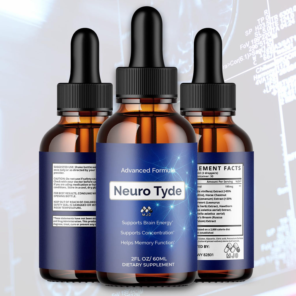 (2 Pack) Neuro Tyde Drops, Official NeuroTyde Memory and Focus Support Supplement, Advanced Overall Health and Wellness Vitamin with Maximum Strength Ingredients Supporting Brain Health (60 Servings)