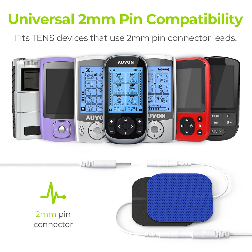 AUVON TENS Unit Pads Electrode Patches 20 Pcs, Upgraded Self-Stick, 2"x2"