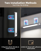 EZVALO 5-Pack Under Cabinet Lighting with Charging Station, 2400mAh Motion Sensor Light, LED Coutner Lights Wireless, 6500K Dimmable, Timer, Magnetic, with Remote Control for Kitchen, Closet, Stair