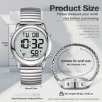 Hearkent Atomic Digital Talking Watch for Elderly Receives US Signals Automatic Time and Date Correction Big Numbers Easy to See Loud and Clear Male English Speaking