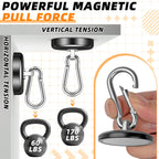 FINDMAG 170 LBS Magnetic Hooks, Strong Magnets Heavy Duty, 2 Pack