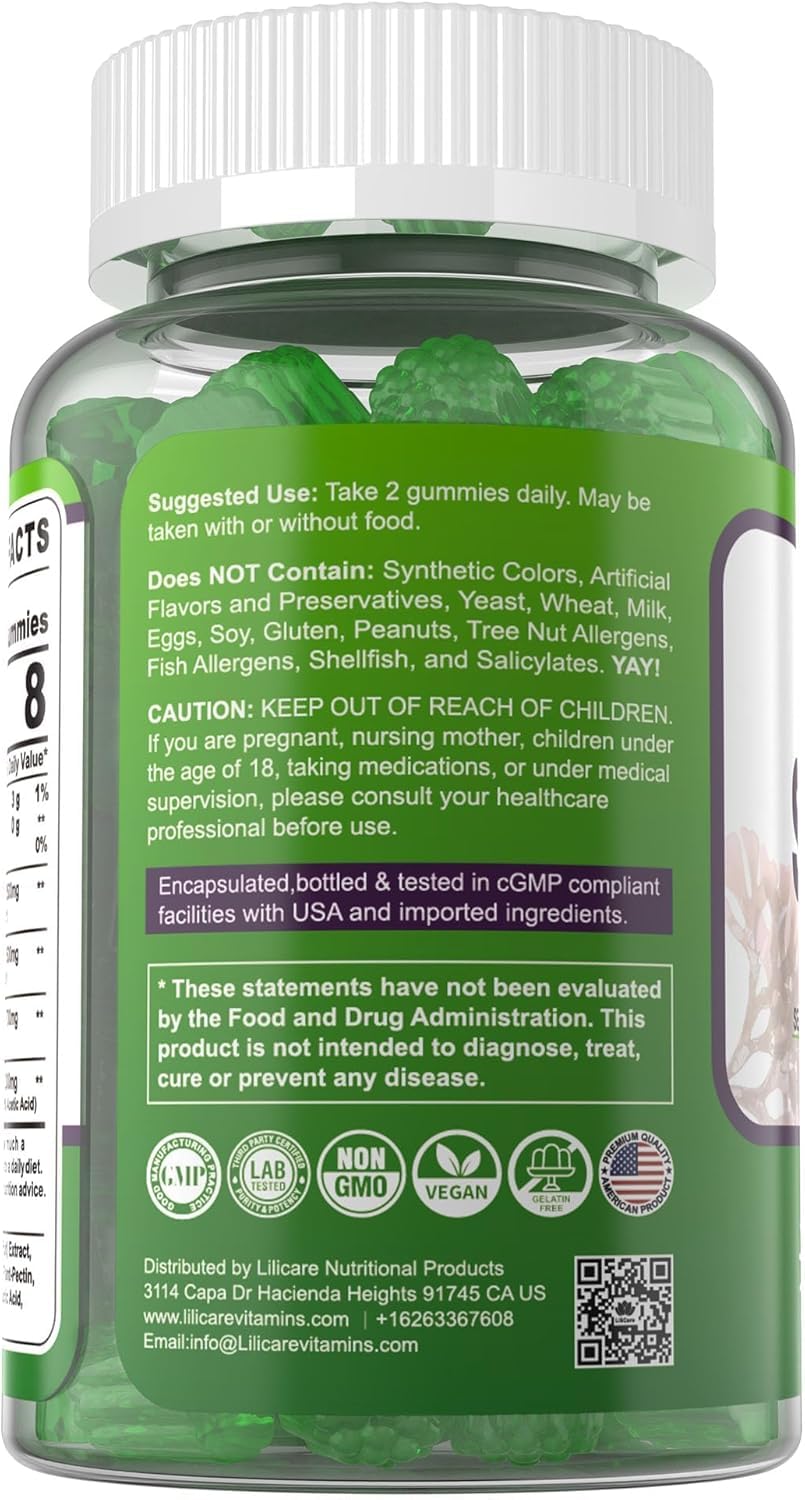 (2 Pack) Sea Moss Gummies - Irish Sea Moss Gummies for Adults & Kids - Advanced Superfood Seamoss Supplement + Bladderwrack, Burdock Root Extract，ACV for Daily Immune, Gut Cleanse, Vegan, Sugar Free