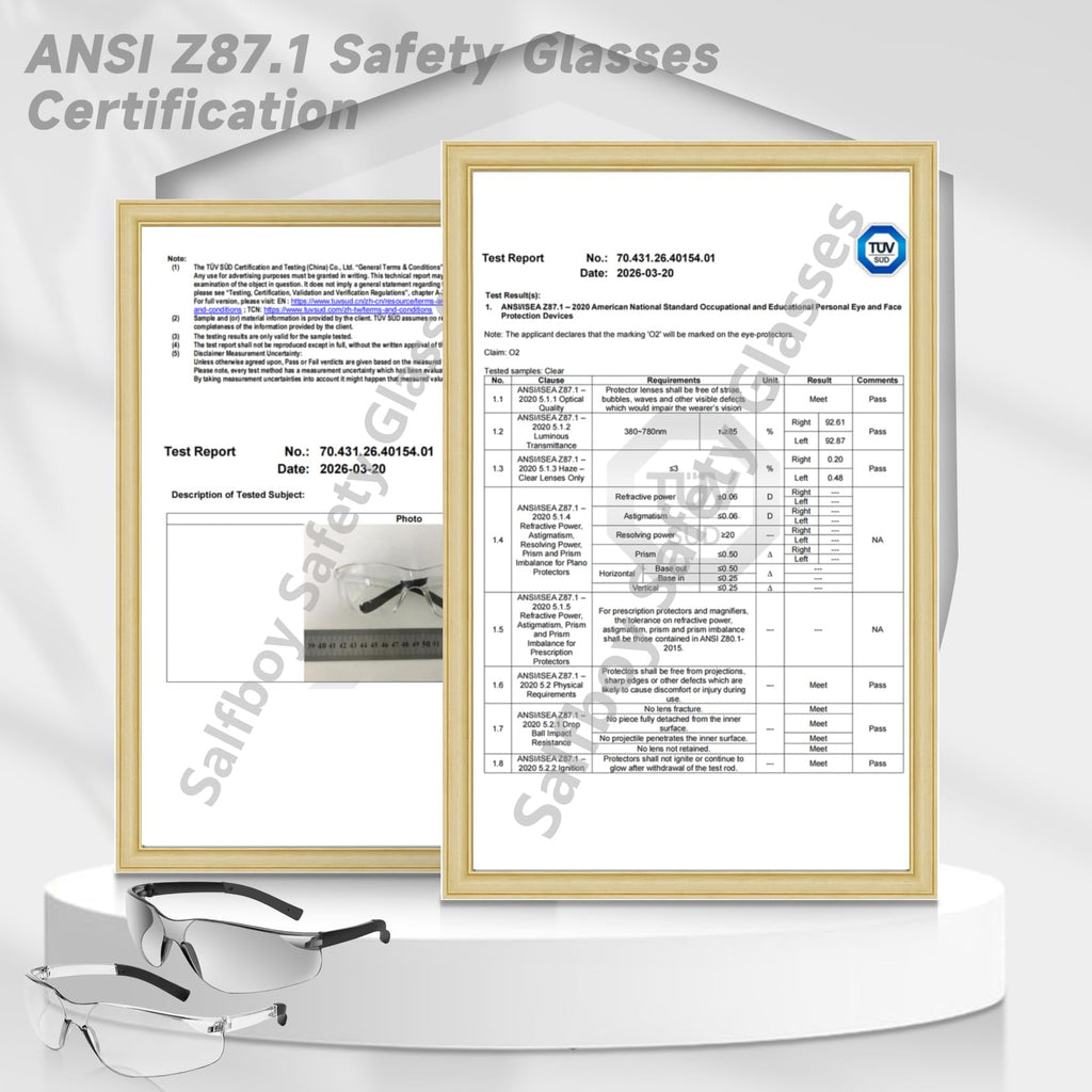 Salfboy 10 Pack Clear Safety Glasses with ANSI Z87.1 Scratch Resistant Eyewear for Women Man Lab Goggles Eye Protection