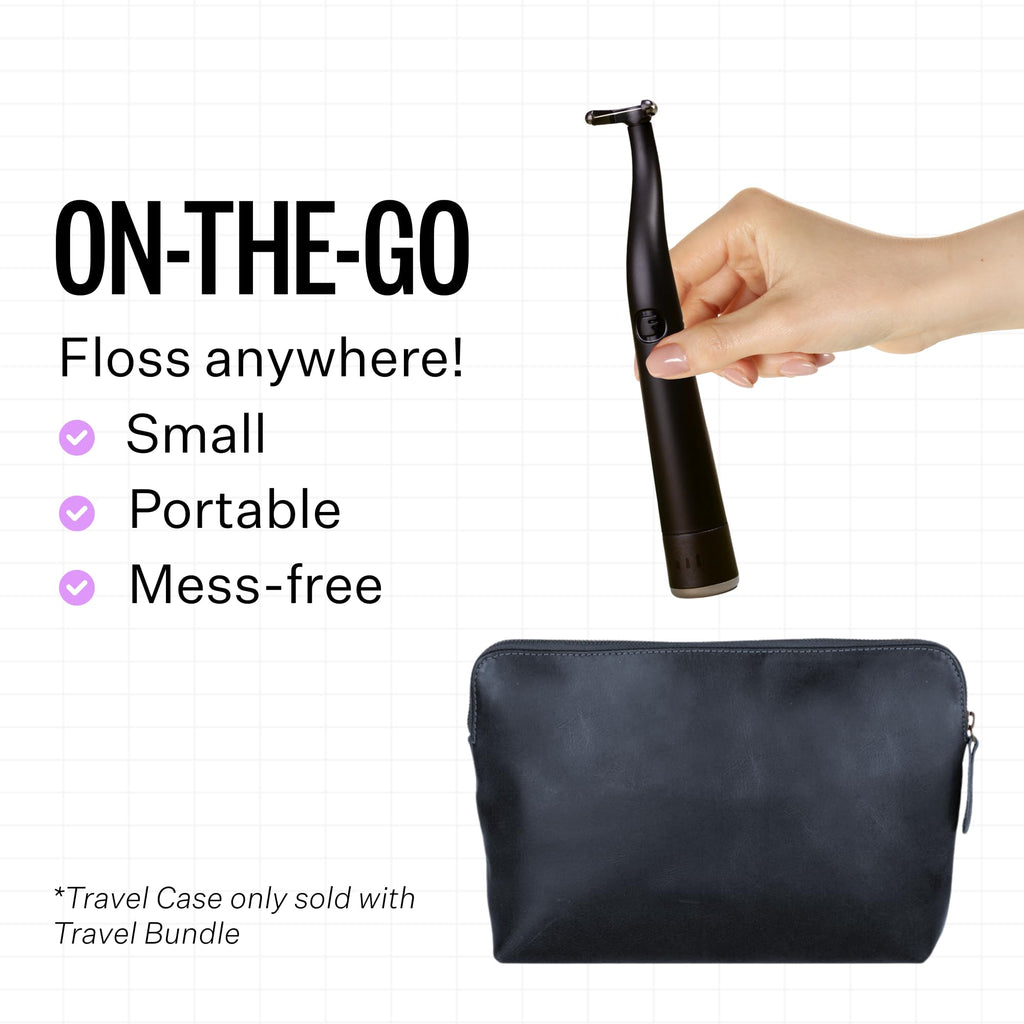 FLAUS Electric Flosser (Extra Strength Woven) - Shark Tank + Oprah's List - Water Floss Alternative - Plaque Remover for Adult- Easy Vibration Flossing - Safe Portable Gum + Teeth Cleaning Tool