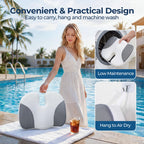 Idle Hippo Hot Tub Booster Seat, 4D Air Mesh Hot Tub Pillow with 6 Powerful Non-Slip Suction Cups, Ergonomic Booster Cushion, Quick Dry Spa Pillow Hot Tub Accessories for Adults Indoor Outdoor-White