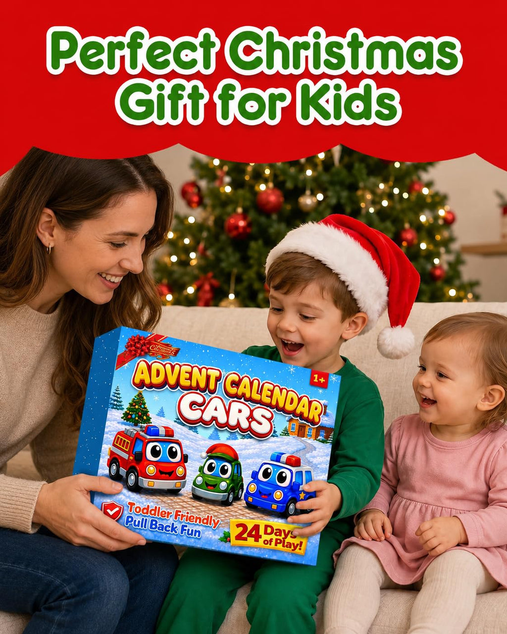 Advent Calendar 2026 for Kids Toddlers, 24 Days Pull Back Car Toy Gift Set