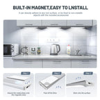 6 Pack Under Cabinet Lighting Wireless, 32 LED Rechargeable Battery Motion Sensor Light Indoor, Stick On Magnetic Closet Lights, Under Counter Lights for Kitchen, Stairs, White 8 in