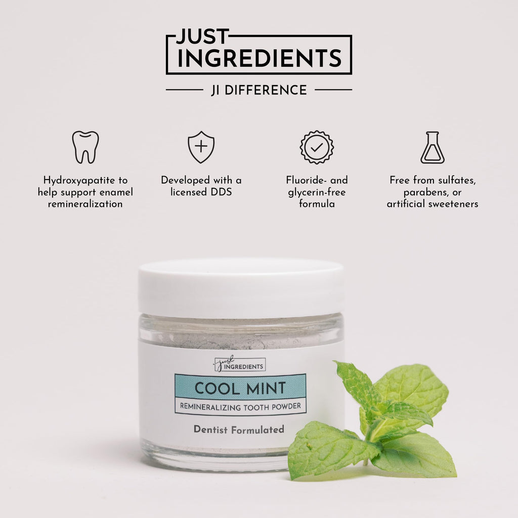 Remineralizing Tooth Powder – Fluoride-Free Oral Care – Gently Cleans & Whitens – Supports Strong Teeth & Fresh Breath – Vegan, Non-GMO, Made with Real Food Ingredients (Regular)