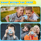 Seckton Upgraded Kids Selfie Camera, HD Digital Video Camera for Kids-Blue