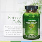 Irwin Naturals Stress-Defy Mood Support – 84 Liquid Soft-Gels – Calm, Balance & Emotional Wellness
