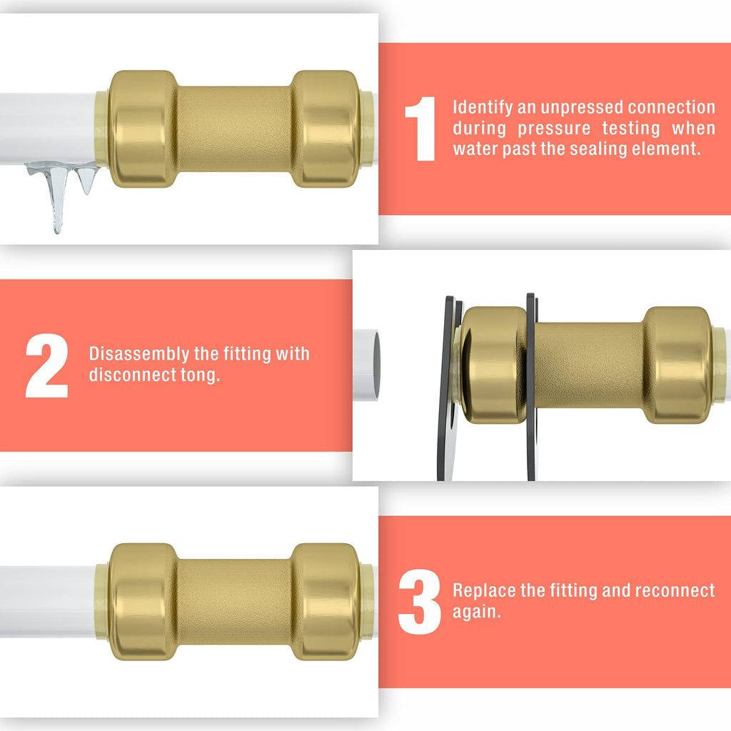 iCrimp Push-Fit Disconnect Tong Tool for Easily Removing Push-to-Connect Fittings(1/2-in, 3/4-in, 1-in), Multi-Sized Removal Tool For Push Fit Fittings