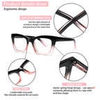 ZOECENT 6 Pack Oprah Style Reading Glasses for Women Blue Light Blocking Computer Square Readers with Spring Hinge (Mix Color, 1.75, x)