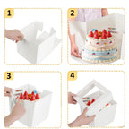 Packpal 24 Pack Cake Boxes 12 Inch, Sturdy 12x12x8 Inch Bundt Cake Boxes for Home Bakers, Transportation, Multi-Layer Cakes, White Gift Cakes For Wedding, Birthday, Fathers day