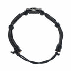 Adjustable Black Leather AA Bracelet with Alcoholics Anonymous Charm