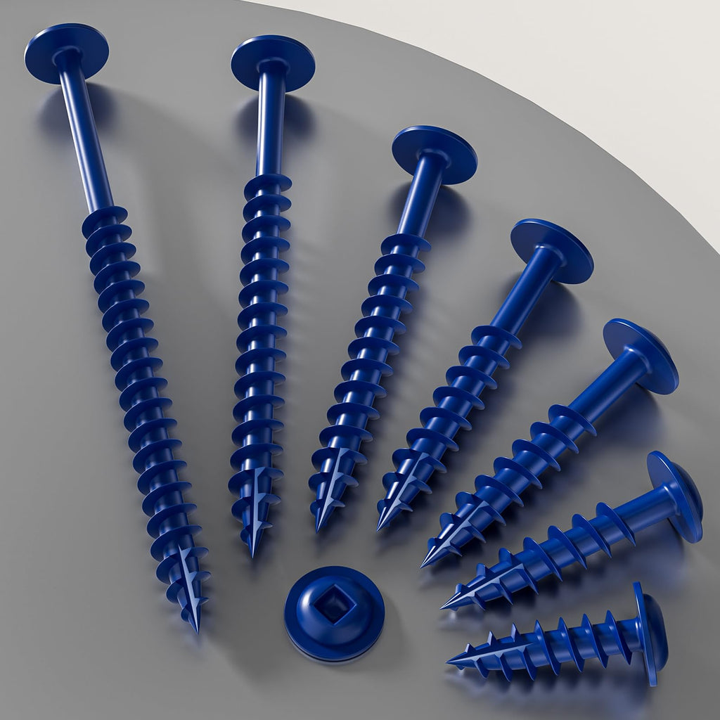 Wensilon (Blue) Pocket Hole Screws # 8 * 1-1/4" 323pcs 2lbs Square Hole Wood Screws and Round Head Square Hole self Tapping Screws are Suitable for Wooden use.150MM,60MM Drive bit Included.