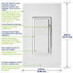 Leviton Decora Smart Dimmer Switch, Wi-Fi, Works with Matter, My Leviton, Alexa, Google Assistant, Apple Home/Siri & Wired or Wire-Free 3-Way, Neutral Wire Required, D36HD-1RW, White