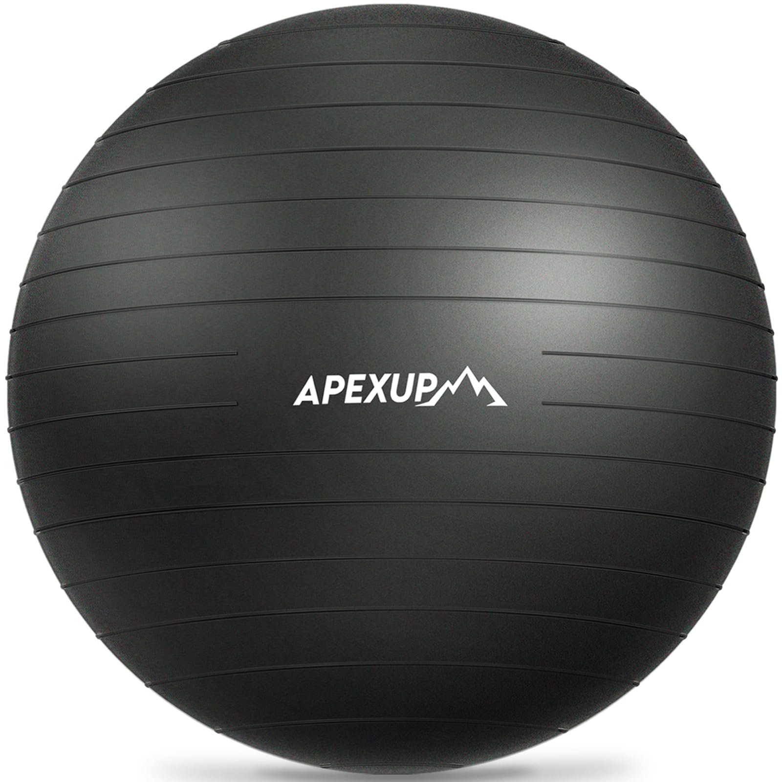 APEXUP Yoga Ball Exercise Ball, Anti Slip Stability Ball Chair, Heavy Duty Large Gym Ball for Fitness, Balance, Core Workout and Physical Therapy (M (19"~22'') 55cm, Black)