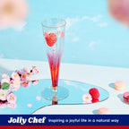 JOLLY CHEF Plastic Champagne Flutes 4.5 oz 100 Pack Gold Glitter Glasses
