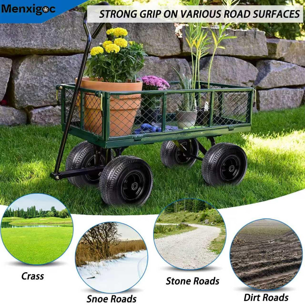 4.10/3.50-4" Tire and Wheel, 10" Solid Tire, 5/8" Bearing with 3/4" & 1/2" Extra Bearings, 4.10/3.50-4 Flat Free Wheels, 2.2" Offset Hub for Hand Truck Garden Wagon Cart Trolley Dolly - 2 Pack