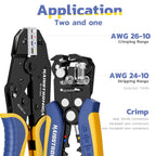 haisstronica Wire Stripper and Crimper Set, AWG 26-10 for Heat Shrink
