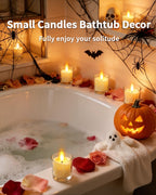 CAQUIRU 6 Pack Small Rechargeable Flameless Candles with Remote Timer