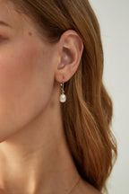 EAMTI Pearl Earrings for Women 925 Sterling Silver Post Drop Earrings