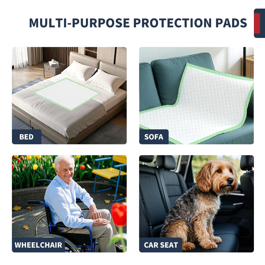 Extra Large Bed Pads with Adhesive Strips 40'' X 36'' Disposable Underpads for Incontinence (30 Pads) Ultra-Absorbent & Leak-Proof Chucks Pads for Adults, Elderly and Kids