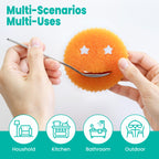HELIME Scrub Sponges Dish Scrubber, Non-Scratch Multi-Functional Color Sponge, Temperature Controlled Cleaning Pads, Dishwasher Safe for Kitchen, Bathroom, Stain Odor Resistant BPA Free Polymer Foam