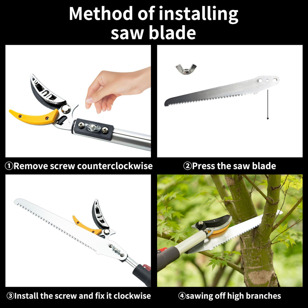 4.6-10 Ft Tree Trimmers Long Handle Pruner with Long Reach Tree Pruner Saw
