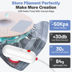 Vacbird 30pcs Filament Storage Bags Light-Proof Vacuum Storage Kit with USB Pump, 3D Printer Filament Vacuum Sealed Bags for Keeping Dry, Plus Size 32X34cm