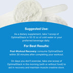 OptimalStack Creatine Monohydrate, HMB, & Vitamin D3 Stack | with Creapure Creatine, Clinical Dosage of myHMB, and Vitamin D3 | NSF for Sport Certified | Unflavored, 30 Servings