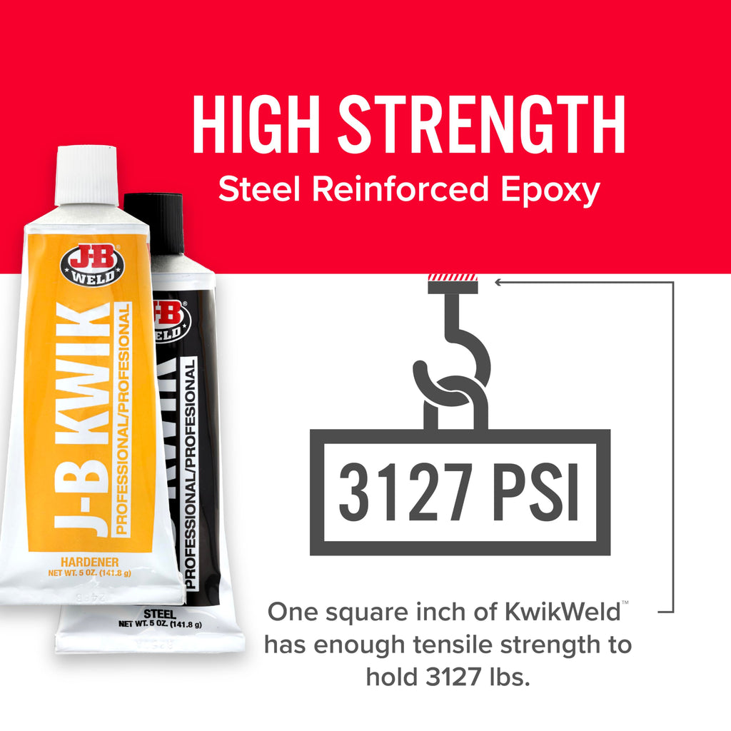 J-B Weld 8271 KwikWeld Professional Size Steel Reinforced Epoxy Twin Pack - 10 oz.