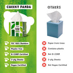 The Cheeky Panda Bamboo Facial Tissues Boxes | 12 x Tissue Boxes | Soft 3 Ply Bamboo Tissue Paper Bulk | Sustainable Tissues Cube Box