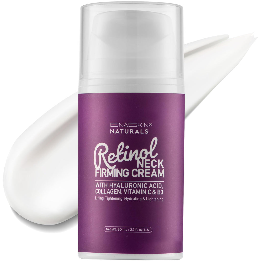 Retinol Neck Firming Cream: Advanced Face Tightening and Lifting Cream with Hyaluronic Acid, Collagen and Vitamin - Tightening Wrinkles, Firming Sagging Skin on Face, Neck, Décolleté - 2.7 Oz