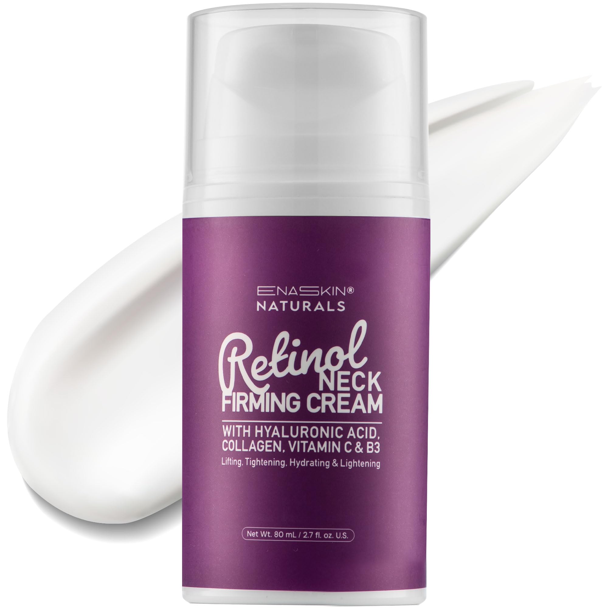 Retinol Neck Firming Cream: Advanced Face Tightening and Lifting Cream with Hyaluronic Acid, Collagen and Vitamin - Tightening Wrinkles, Firming Sagging Skin on Face, Neck, Décolleté - 2.7 Oz