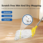 KULED Heavy Duty Industrial Mop with 2 Heads, 59" Handle for Floor Cleaning