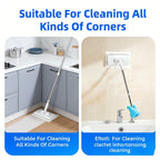 Snap Grip Mini Mop - Zero Touch No Wash Lazy Mop, Compatible with Swiffer & Face Towels, Adjustable for Wet/Dry Floors, Tile, Hardwood, Corners (5 Reusable Cloths)