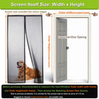 Risareyi Magnetic Screen Door Self Closing, 65 x 70 inches, Black Upgraded Polyester Thicken Mesh Mosquito Net for Patio Door, with Magnets, Keep Bugs Out, with Hook Tape
