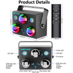 Party Lights,Disco DJ Strobe Light Rave Stage Projector Effect Dance Club Light Sound Activated with Remote Control for Parties Home Show KTV Pub Dance Christmas