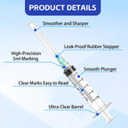 5ml Syringe with 21 Gauge 1.5 Inch for Scientific Lab Industrial Dispensing or Measuring,100pack