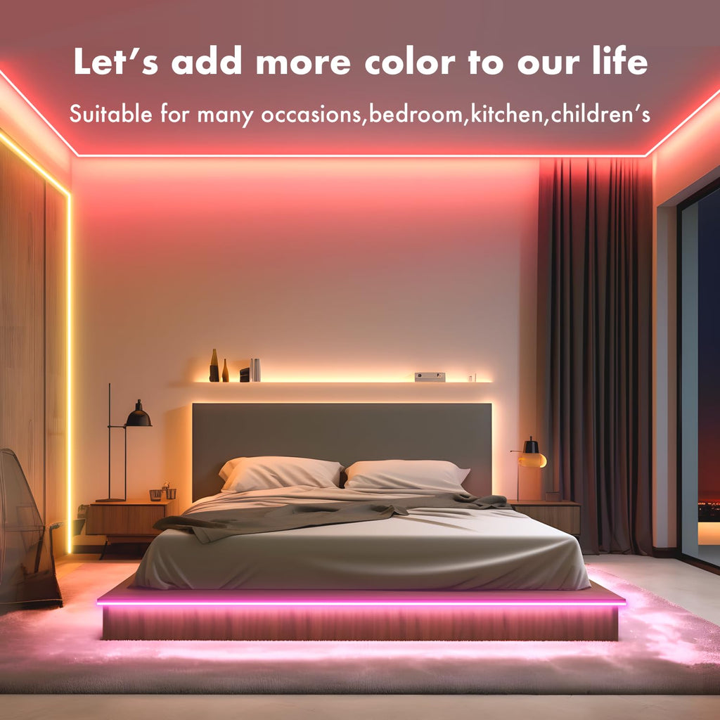 YILINM LED neon Lights,50FT RGB Neon Rope Lights,with Remote Control/APP Control,Music Sync,Timer Function,IP67 Waterproof Flexible Neon Strip Lights,for Bedroom Gaming Outdoors Decor