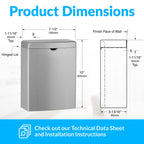 Bobrick Sanitary Napkin Disposal Wall Mounted Stainless Steel Flip Top Receptacle for Public Restrooms, 1-Piece Design with 1 Gallon Waste Capacity (Model B-270)